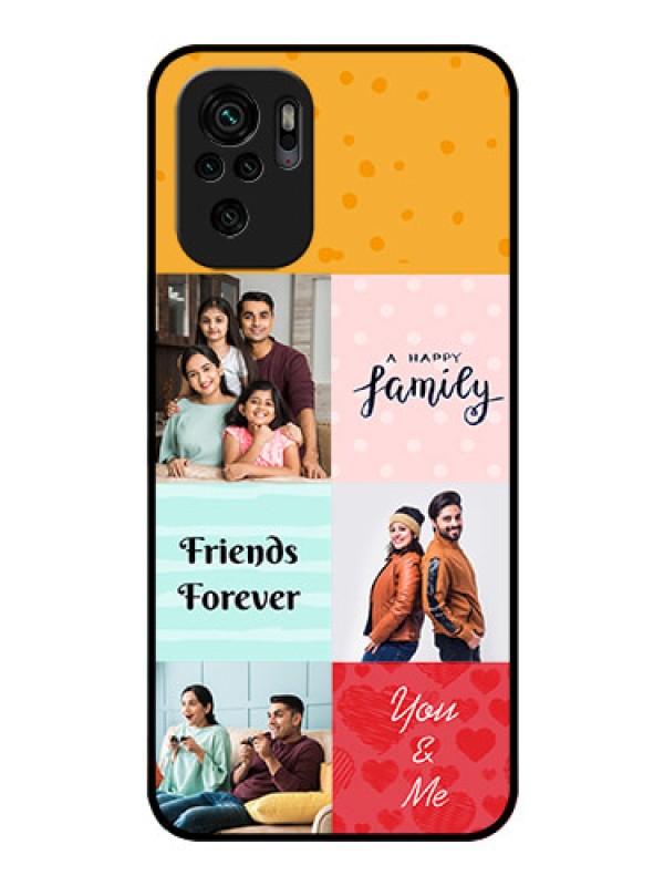 Custom Redmi Note 10 Personalized Glass Phone Case - Images with Quotes Design