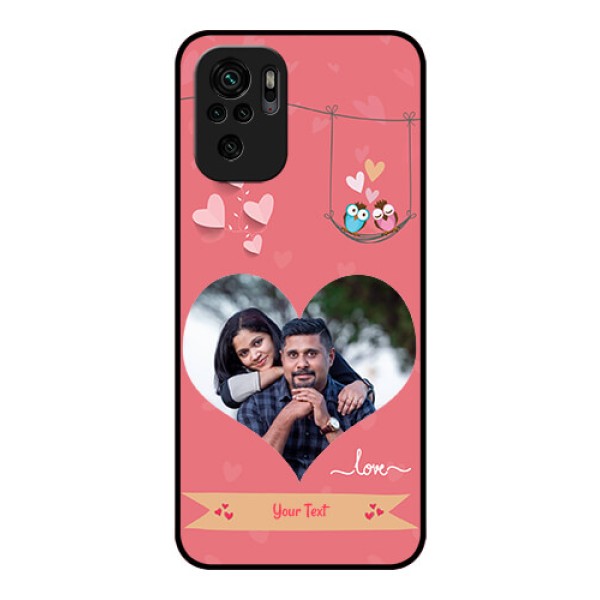 Redmi Note 10 Personalized Glass Phone Case - Peach Color Love Design Redmi Note 10 Personalized Glass Phone Case - Peach Color Love Design