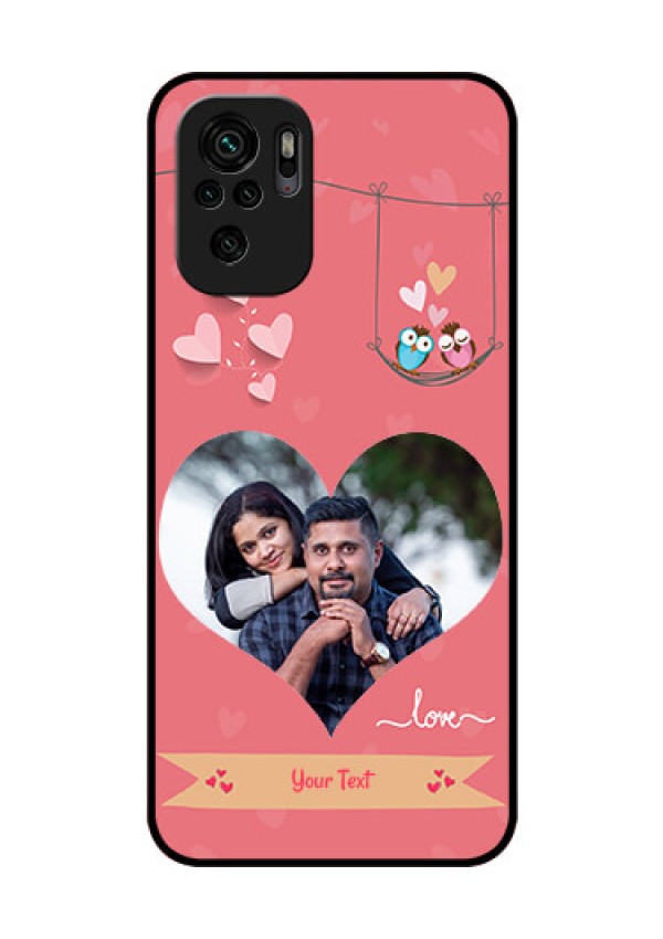 Redmi Note 10 Personalized Glass Phone Case - Peach Color Love Design 