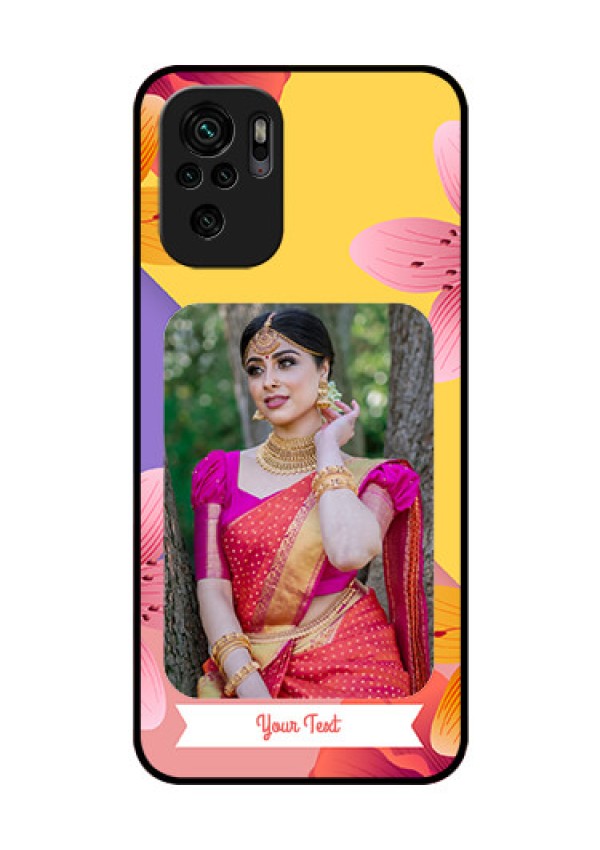 Redmi Note 10 Custom Glass Mobile Case - 3 Image With Vintage Floral Design