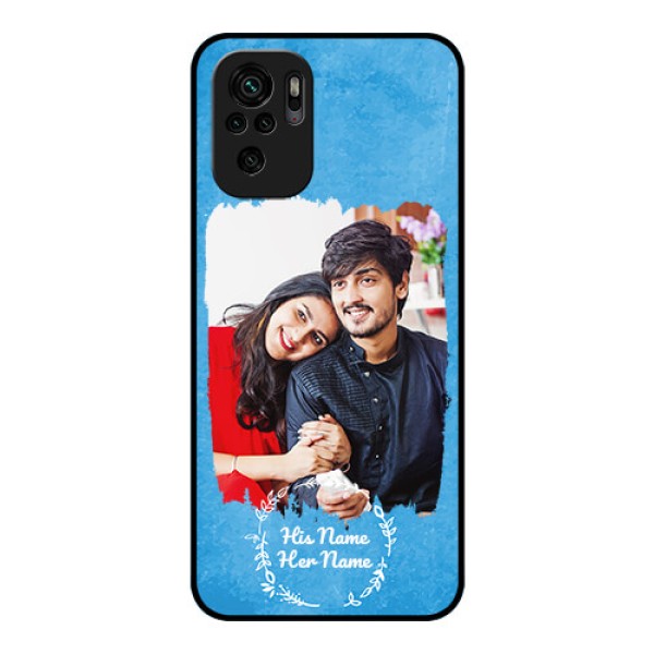 RedmiNote 10 Custom Glass Phone Case - Blue Color Vintage Design RedmiNote 10 Custom Glass Phone Case - Blue Color Vintage Design
