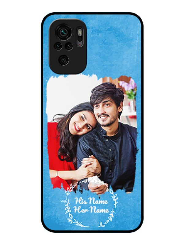 Custom RedmiNote 10 Custom Glass Phone Case - Blue Color Vintage Design