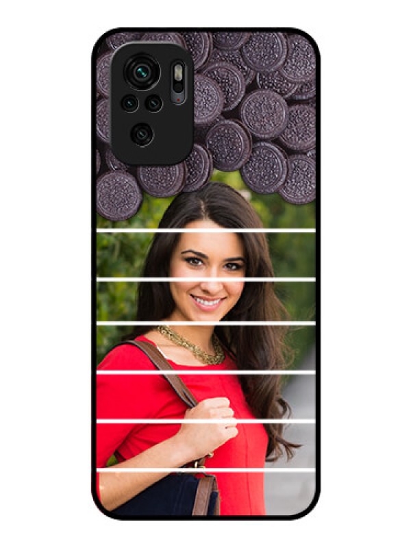 Custom Redmi Note 10 Custom Glass Phone Case - with Oreo Biscuit Design