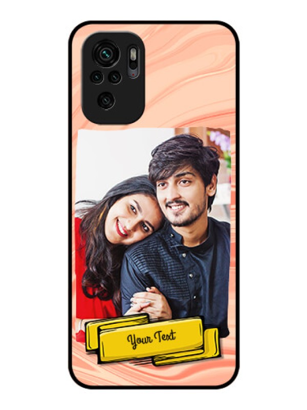 Custom Redmi Note 10 Personalized Glass Phone Case - Marble Texture Design