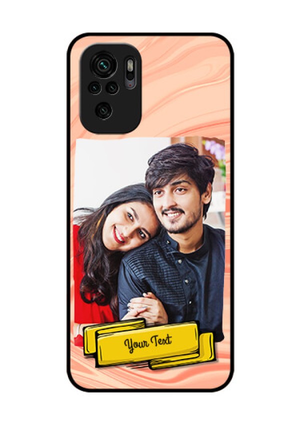 Redmi Note 10 Personalized Glass Phone Case - Marble Texture Design