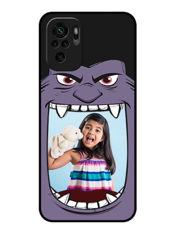 Custom Redmi Note 10 Custom Glass Phone Case - Angry Monster Design