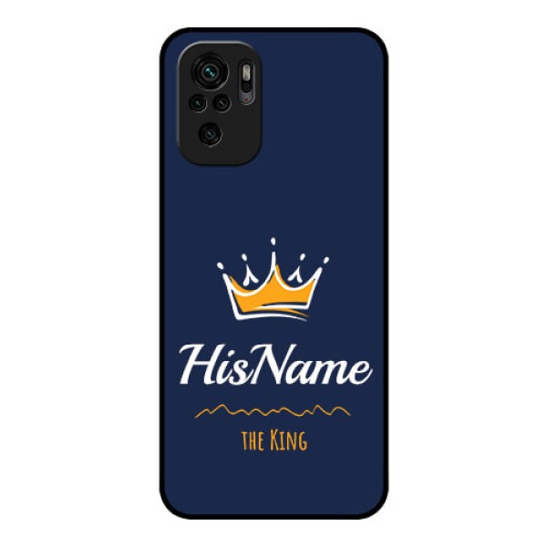 Redmi Note 10 Glass Phone Case King with Name