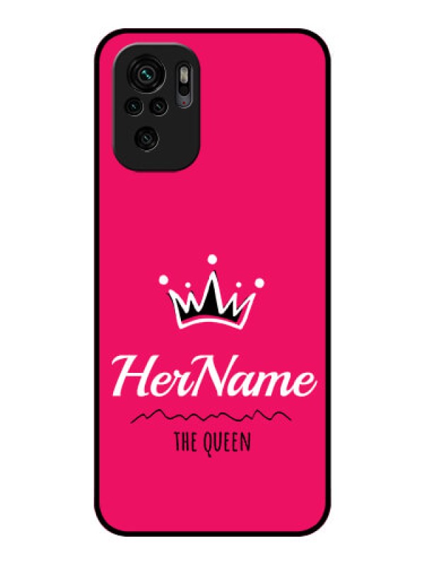 Custom Redmi Note 10 Glass Phone Case Queen with Name