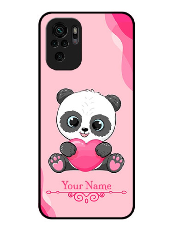 Custom Xiaomi Redmi Note 10 Custom Glass Mobile Case - Cute Panda Design