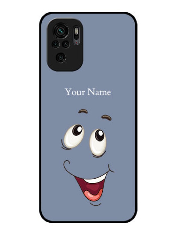 Custom Xiaomi Redmi Note 10 Photo Printing on Glass Case - Laughing Cartoon Face Design