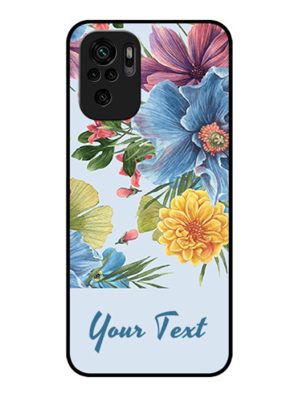 Custom Xiaomi Redmi Note 10 Custom Glass Mobile Case - Stunning Watercolored Flowers Painting Design
