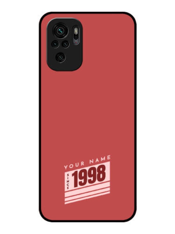 Custom Xiaomi Redmi Note 10 Custom Glass Phone Case - Red custom year of birth Design
