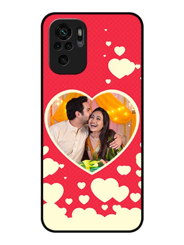 Custom Redmi Note 10s Custom Glass Mobile Case - Love Symbols Phone Cover Design