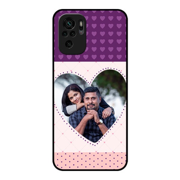 Redmi Note 10s Custom Glass Phone Case - Violet Love Dots Design Redmi Note 10s Custom Glass Phone Case - Violet Love Dots Design