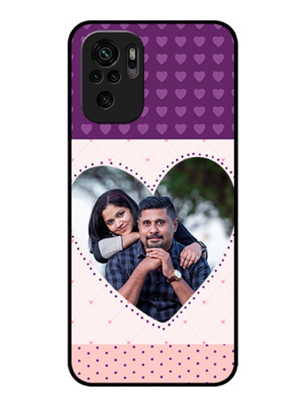 Custom Redmi Note 10s Custom Glass Phone Case - Violet Love Dots Design