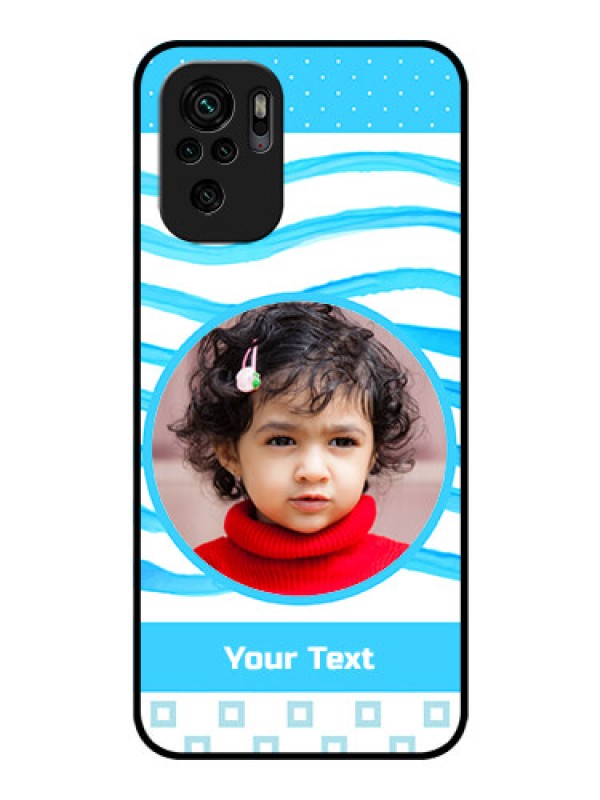 Custom Redmi Note 10s Custom Glass Phone Case - Simple Blue Case Design