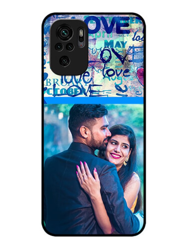 Custom Redmi Note 10s Custom Glass Mobile Case - Colorful Love Design