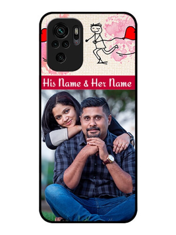 Custom Redmi Note 10s Photo Printing on Glass Case - You and Me Case Design