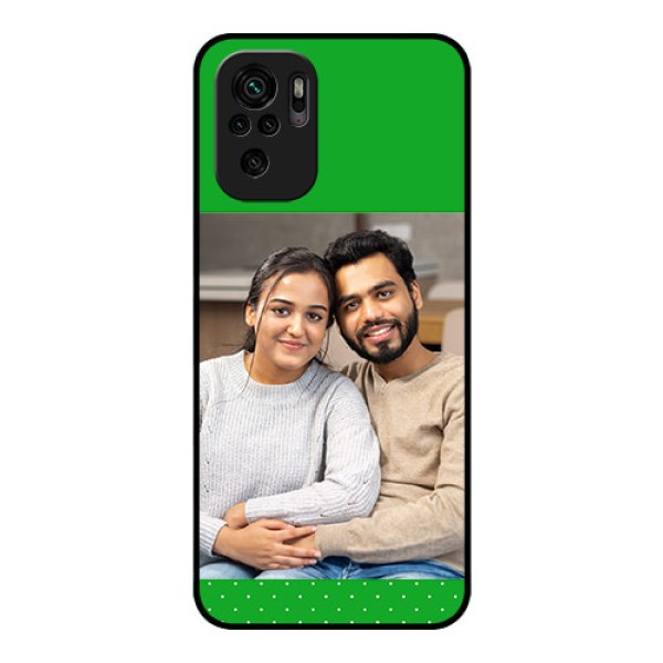 Redmi Note 10s Personalized Glass Phone Case - Green Pattern Design