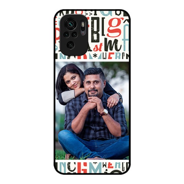 Redmi Note 10s Personalized Glass Phone Case - Alphabet Design