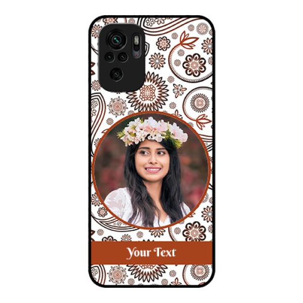 Redmi Note 10s Custom Glass Mobile Case - Abstract Floral Design 