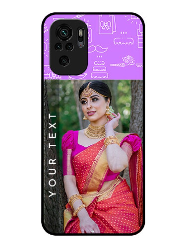 Custom Redmi Note 10s Custom Glass Mobile Case - Birthday Icons Design