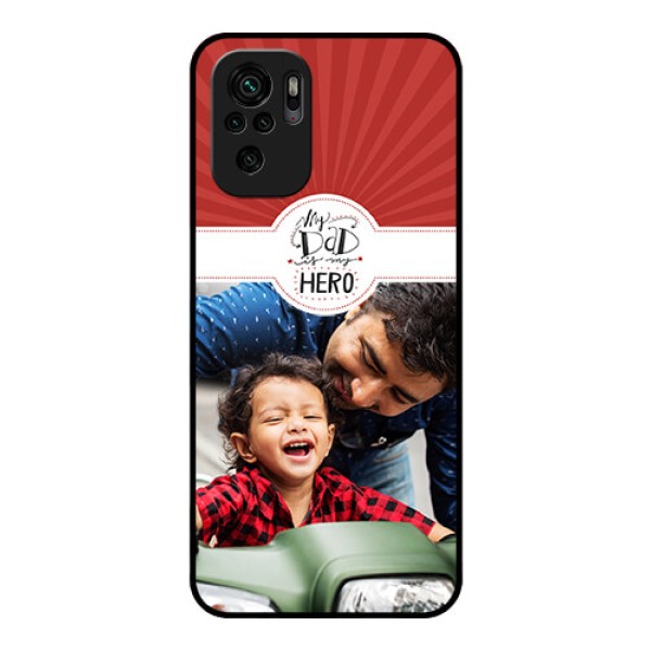 Redmi Note 10s Photo Printing on Glass Case - My Dad Hero Design