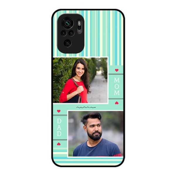 Redmi Note 10s Custom Glass Phone Case - Mom & Dad Pic Design