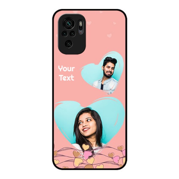 Redmi Note 10s Custom Glass Mobile Case - Love Doodle Design