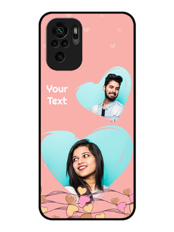 Custom Redmi Note 10s Custom Glass Mobile Case - Love Doodle Design