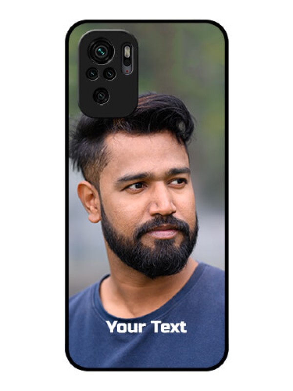 Custom Redmi Note 10s Glass Mobile Cover: Photo with Text