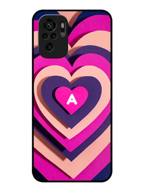 Custom Xiaomi Redmi Note 10S Custom Glass Mobile Case - Cute Heart Pattern Design