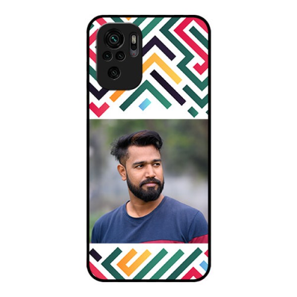 Xiaomi Redmi Note 10S Personalized Glass Phone Case - Colorful Maze Pattern Design Xiaomi Redmi Note 10S Personalized Glass Phone Case - Colorful Maze Pattern Design