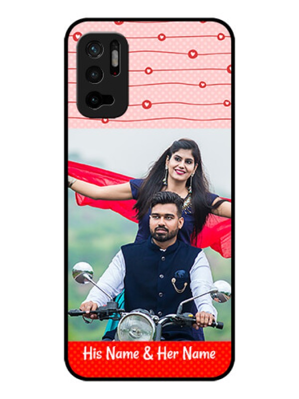 Custom Redmi Note 10T 5G Personalized Glass Phone Case - Red Pattern Case Design