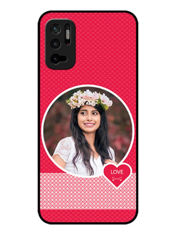 Custom Redmi Note 10T 5G Personalised Glass Phone Case - Pink Pattern Design