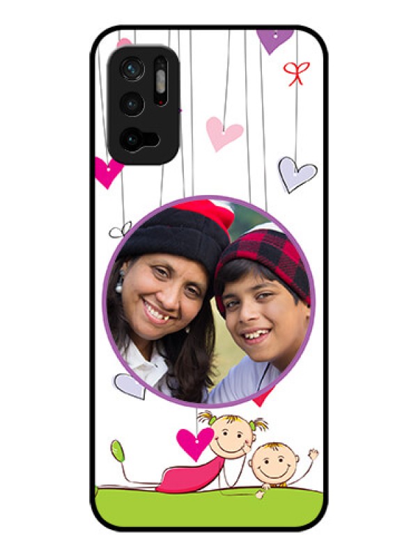 Custom Redmi Note 10T 5G Photo Printing on Glass Case - Cute Kids Phone Case Design