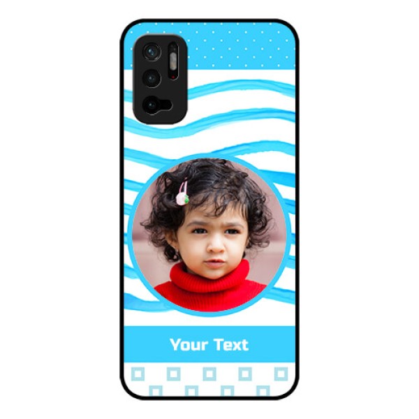 Redmi Note 10T 5G Custom Glass Phone Case - Simple Blue Case Design
