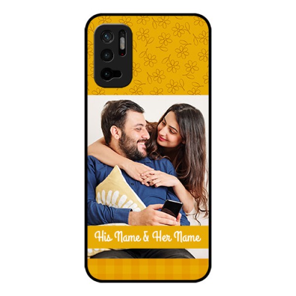 Redmi Note 10T 5G Custom Glass Mobile Case - Yellow Floral Design
