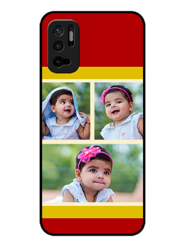 Custom Redmi Note 10T 5G Custom Glass Mobile Case - Multiple Pic Upload Design