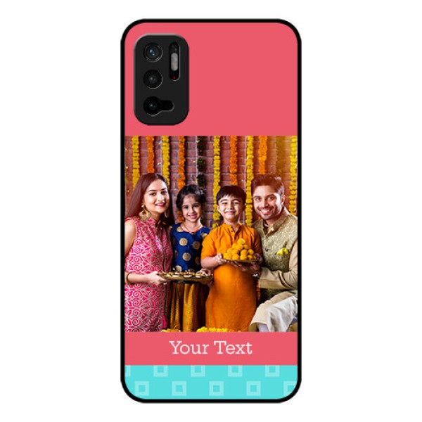 Redmi Note 10T 5G Personalized Glass Phone Case - Peach & Blue Color Design Redmi Note 10T 5G Personalized Glass Phone Case - Peach & Blue Color Design