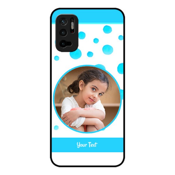 Redmi Note 10T 5G Photo Printing on Glass Case - Blue Bubbles Pattern Design Redmi Note 10T 5G Photo Printing on Glass Case - Blue Bubbles Pattern Design