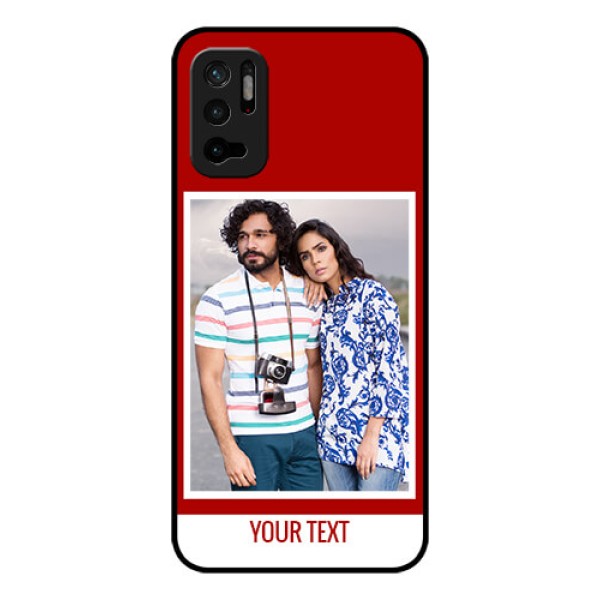 Redmi Note 10T 5G Personalized Glass Phone Case - Simple Red Color Design Redmi Note 10T 5G Personalized Glass Phone Case - Simple Red Color Design