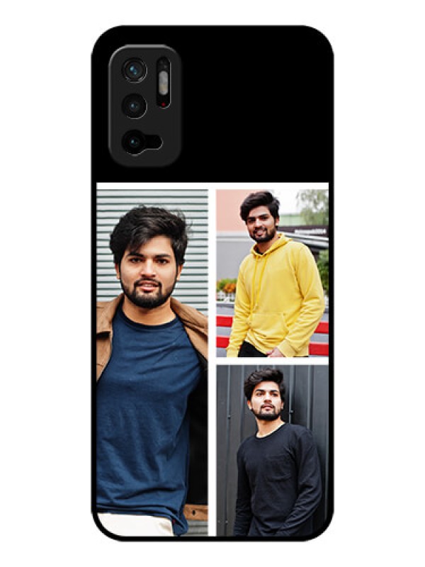 Custom Redmi Note 10T 5G Photo Printing on Glass Case - Upload Multiple Picture Design
