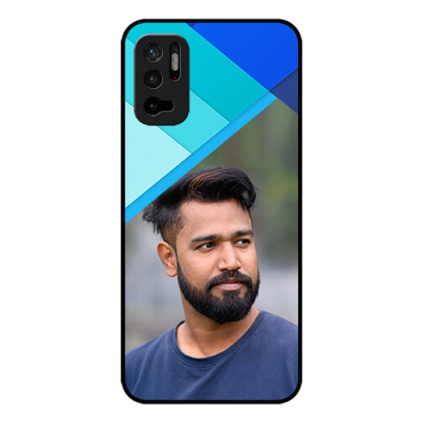 Redmi Note 10T 5G Custom Glass Phone Case - Blue Pattern Design