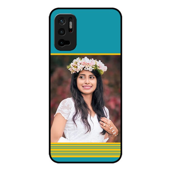 Redmi Note 10T 5G Custom Glass Phone Case - Yellow & Blue Design 
