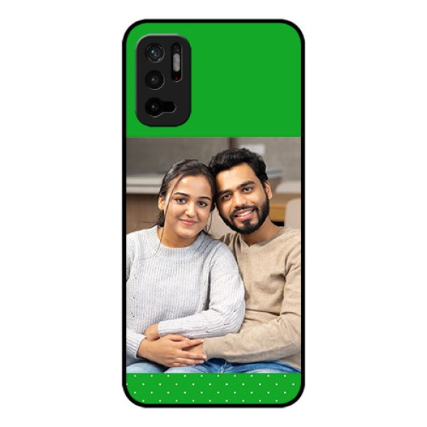 Redmi Note 10T 5G Personalized Glass Phone Case - Green Pattern Design