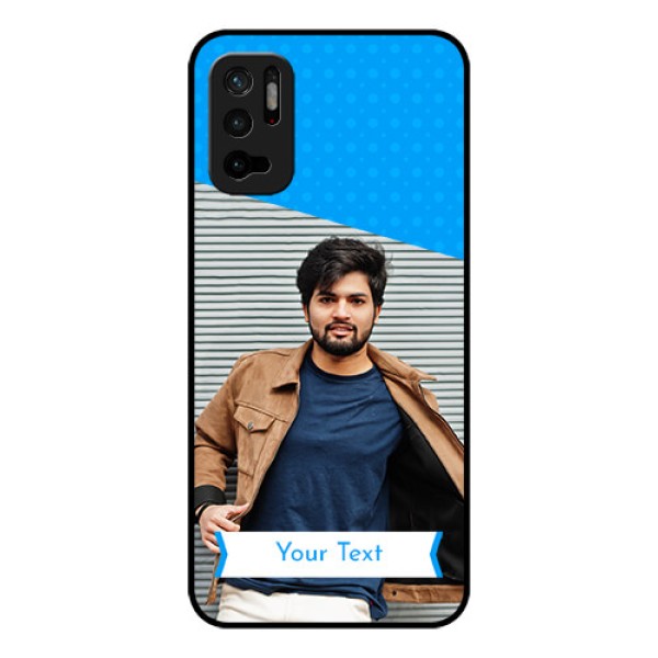 Redmi Note 10T 5G Photo Printing on Glass Case - Simple Blue Color Design Redmi Note 10T 5G Photo Printing on Glass Case - Simple Blue Color Design