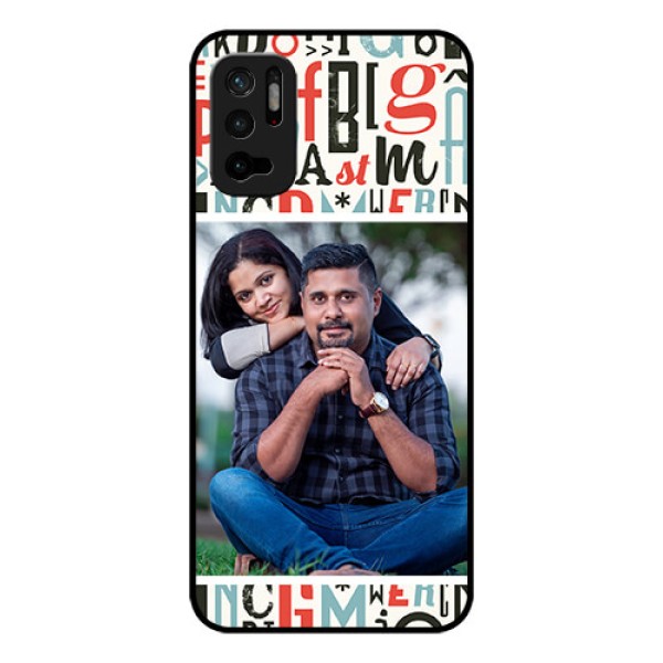 Redmi Note 10T 5G Personalized Glass Phone Case - Alphabet Design