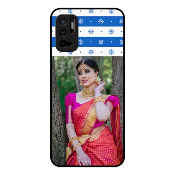 Redmi Note 10T 5G Photo Printing on Glass Case - Snow Pattern Design