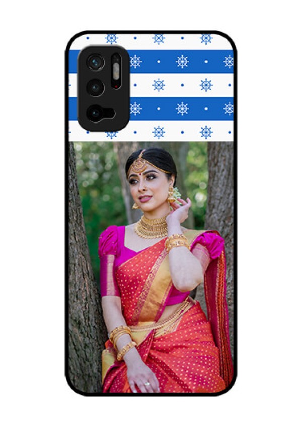 Redmi Note 10T 5G Photo Printing on Glass Case - Snow Pattern Design